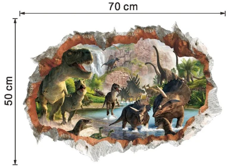 Samolepka na stenu "Dinosaury" 70x50 cm
