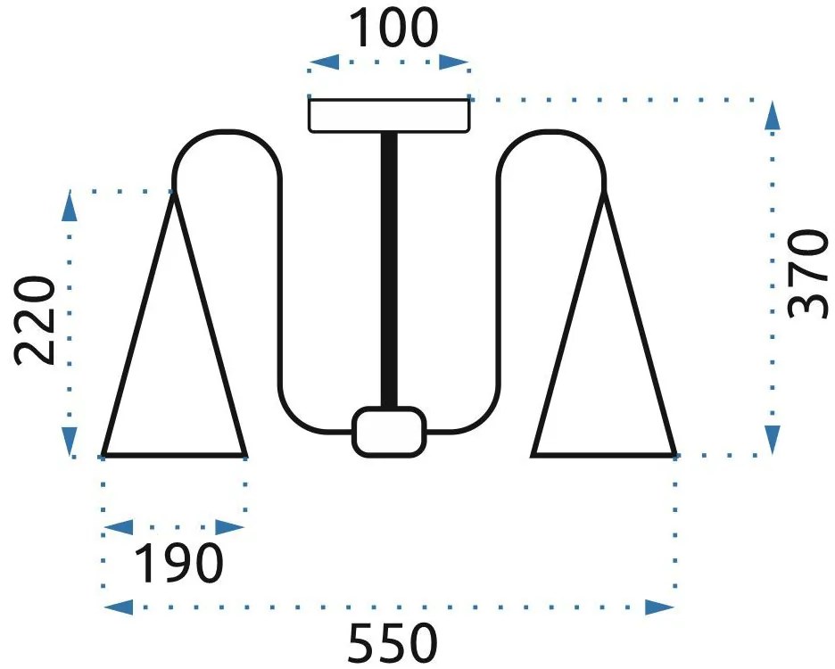 Toolight - Škandidávska závesná lampa 5-ramenná 5xE27 60W APP442-CP, čierna-hnedá, OSW-03696