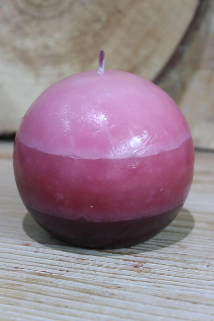 Ružová voňavá sviečka v tvare gule 9cm
