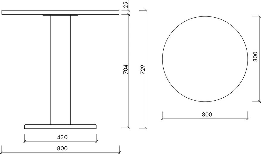 Okrúhly jedálenský stôl s doskou v dubovom dekore ø 80 cm Sool – noo.ma