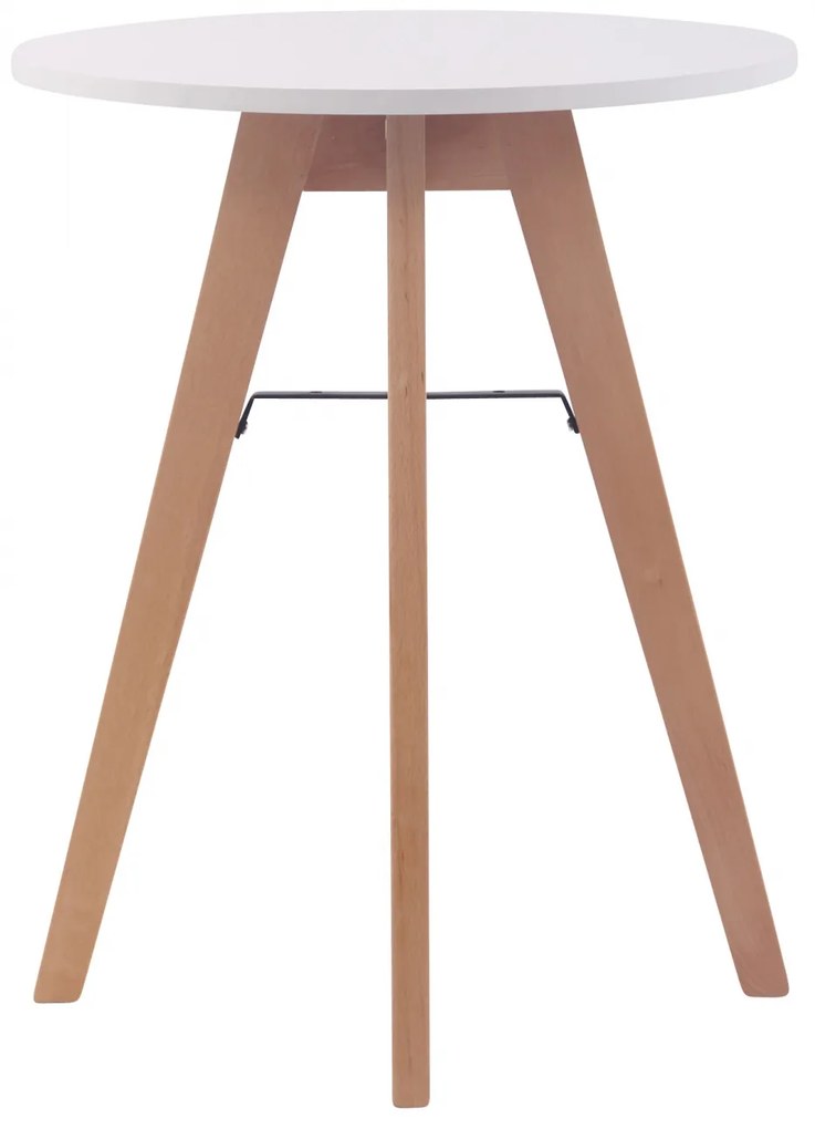 Jedálenský stôl okrúhly Viktor 60, nohy natura - v75 x Ø60 cm - Biela