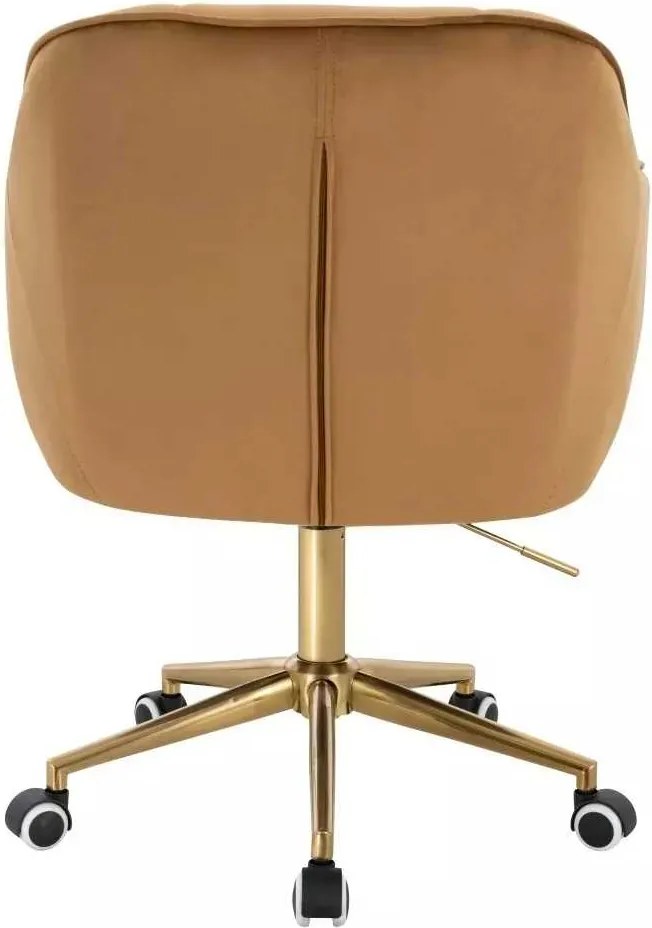 LuxuryForm DESIGN Stolička AVOLA VELUR na zlatej podstave s kolieskami - medová