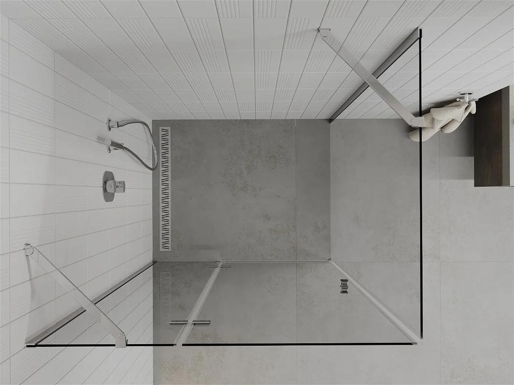 Mexen Roma, sprchovací kút 70 (dvere) x 80 (stena) cm, 6mm číre sklo, chrómový profil, 854-070-080-01-00