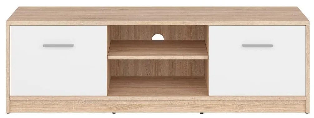 TV skrinka BRW Nepo Plus 28 (dub sonoma + biela) . Akcia -34%. Vlastná spoľahlivá doprava až k Vám domov. 1098390