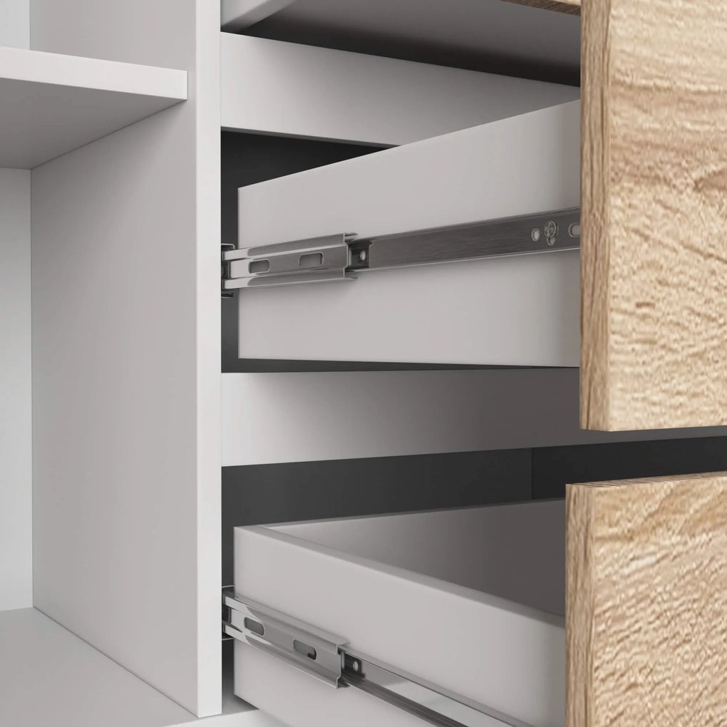 Komoda Tove K 160 cm biela/dub sonoma