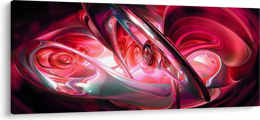 Obraz červených fraktálov (120x50 cm)