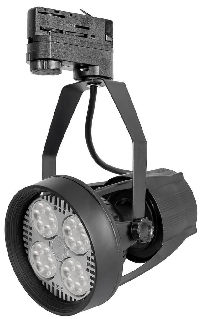 T-LED Čierne lištové svietidlo 3F + LED žiarovka 35W Farba svetla: Teplá biela 105601_032601