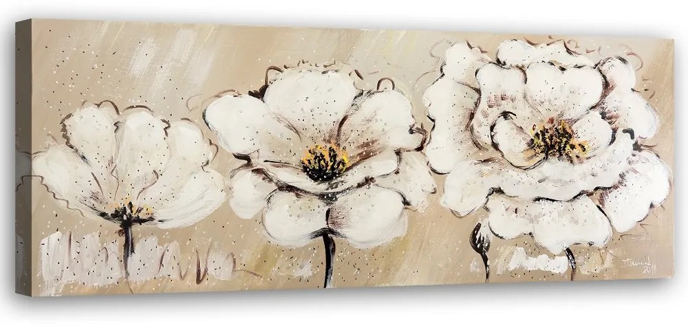Gario Obraz na plátne Tri biele kvety Rozmery: 120 x 40 cm