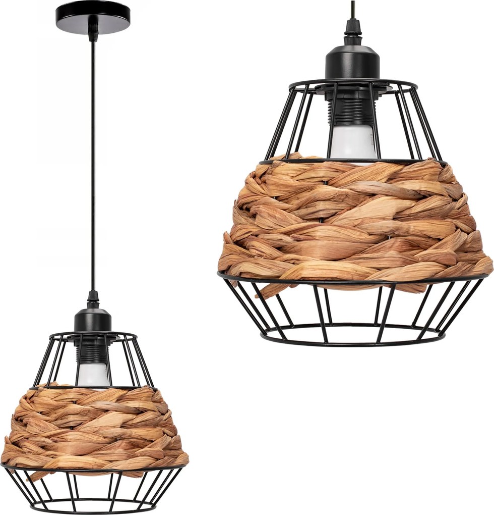 Toolight - Stropné svietidlo E27 60W APP989-1CP, hnedá-čierna, OSW-01047