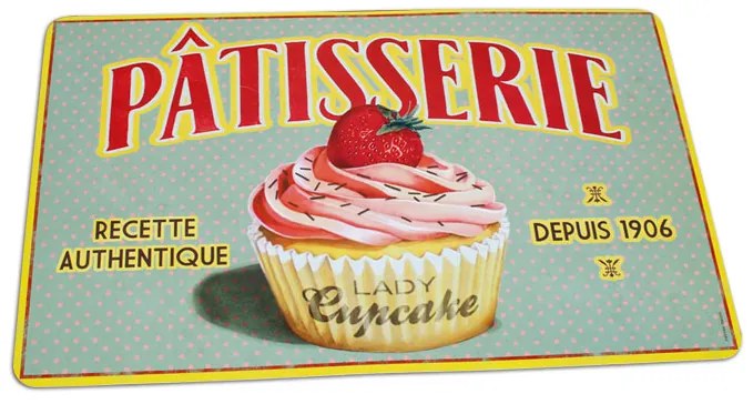 Sada 6ks Podložka na stôl - prestieranie "Lady cupcake" 43x28cm, pvc