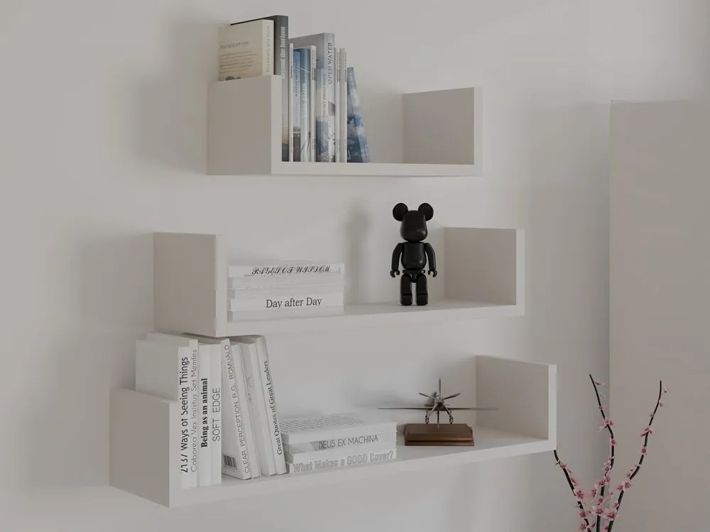 Sada 3 ks nástěnných polic Mobi kašmírová