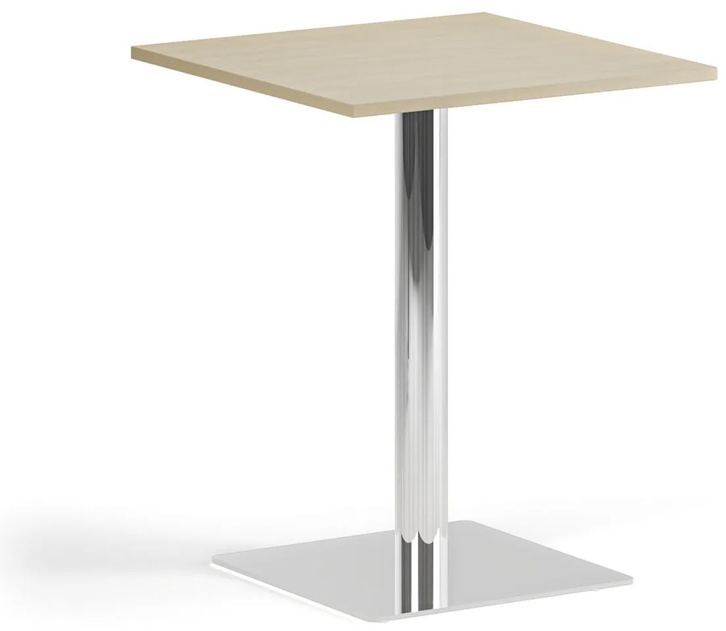 Konferenčný stolík ENZO, 60x60 cm, chróm podnož, breza