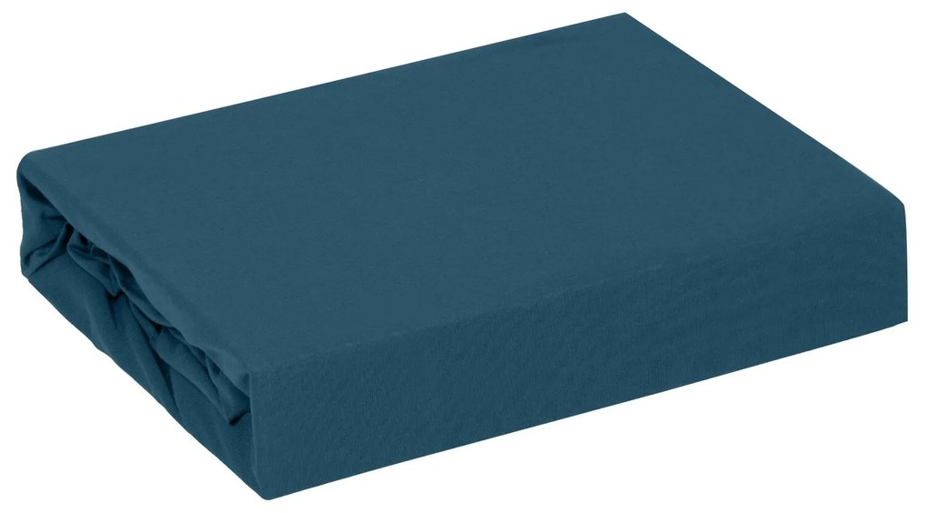 BAVLNENÉ PRESTIERADLO S GUMOU ADELA 160X200X25 CM TMAVOMODRÁ
