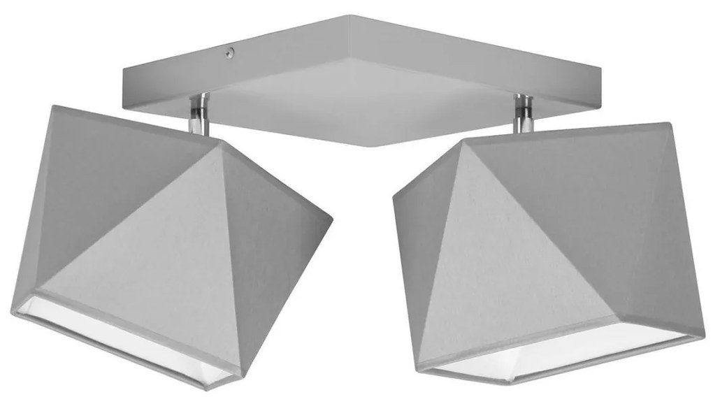 Stropné svietidlo Diamond, 2x textilné tienidlo (mix 6 farieb), (výber z 3 farieb konštrukcie - možnosť polohovania)