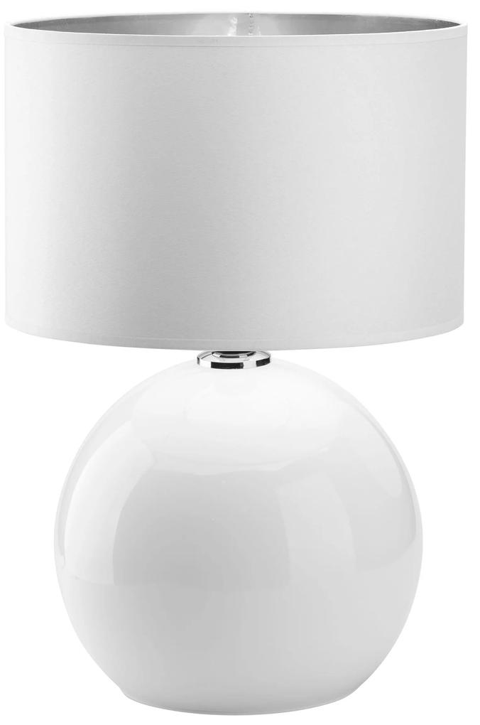 TK-LIGHTING Stolná moderná lampa PALLA, 1xE27, 60W, guľatá, biela