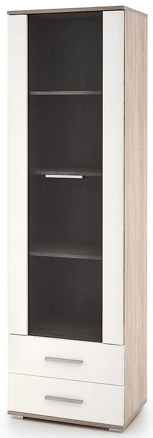 Vitrína Lima W-1 sonoma/biela