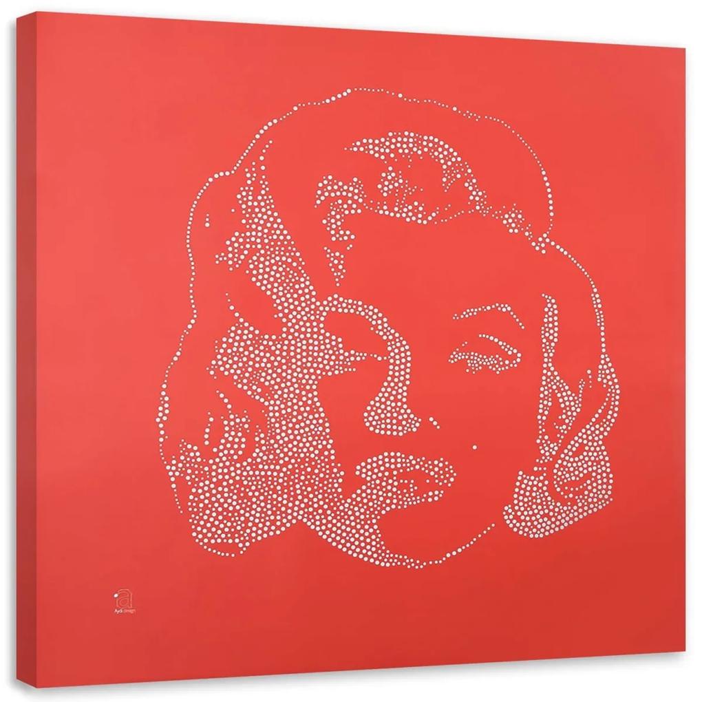 Obraz na plátně Marilyn Monroe červená - 40x40 cm