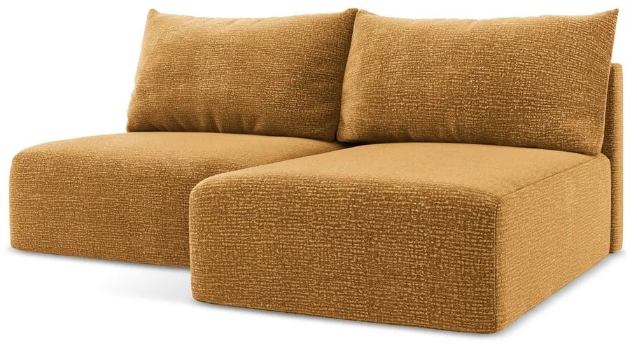 Oranžová rozkladacia/s úložným priestorom rohová pohovka (pravý roh) Kalena – Makamii