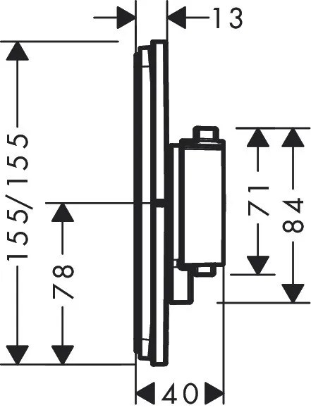 Hansgrohe ShowerSelect Comfort E, termostat pod omietku pre 2 spotrebiče, kartáčovaný čierny chróm, HAN-15572340