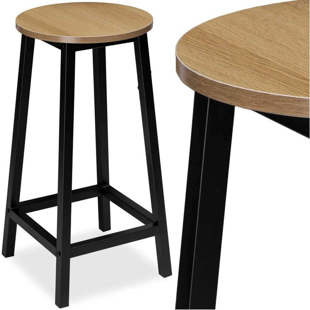 Barová stolička FLINT moderná dubová/čierna
