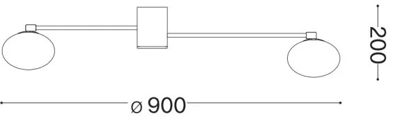 Ideal Lux - LED Prisadený luster HERMES 3xG9/3W/230V pr. 90 cm zlatá