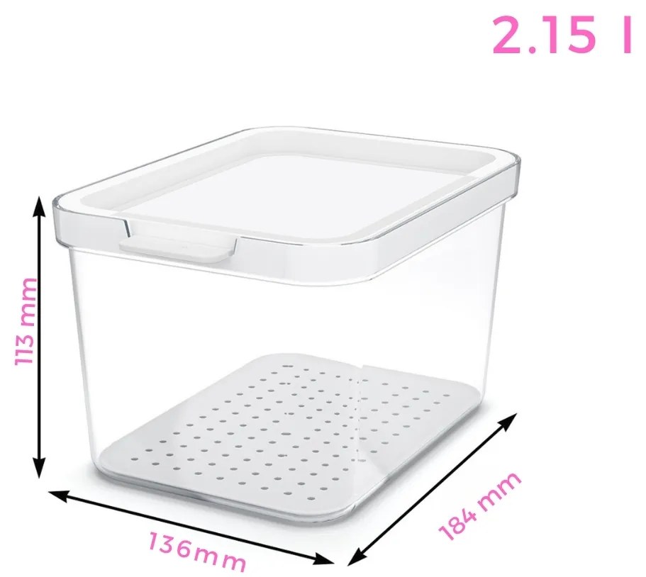 Rotho Organizér do chladničky, s vekom a špeciálnou podložkou 2,15l CAUMA