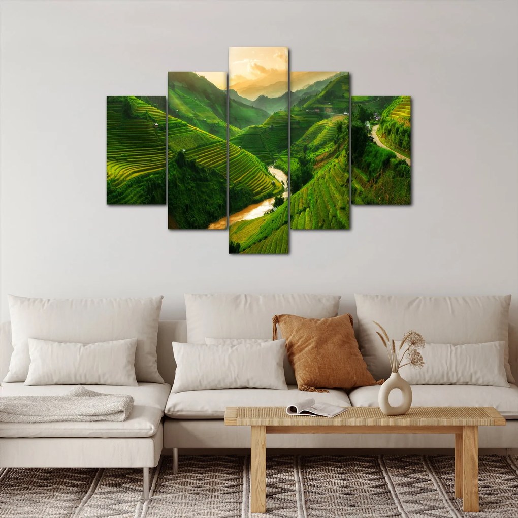 Obraz - Ryžové terasy Mu Cang Chai (150x105 cm)