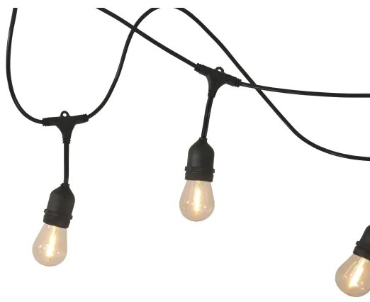 LED Solárna vonkajšia reťaz PARTY 10xE27/3,7V 10 m IP44 + DO