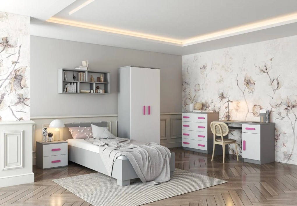 Písací stôl SCOUT - šedý/biely (viac variant)