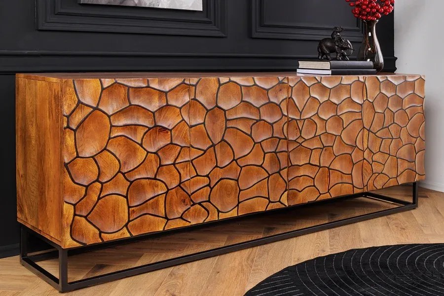 Dizajnová komoda Ladarius 177 cm hnedé mango