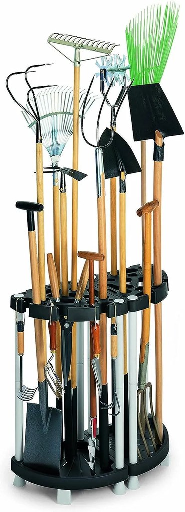 Prosperplast Stojan, držiak na záhradné náradie, organizér do garáže aj pivnice, dvojitý, TOOL RAC