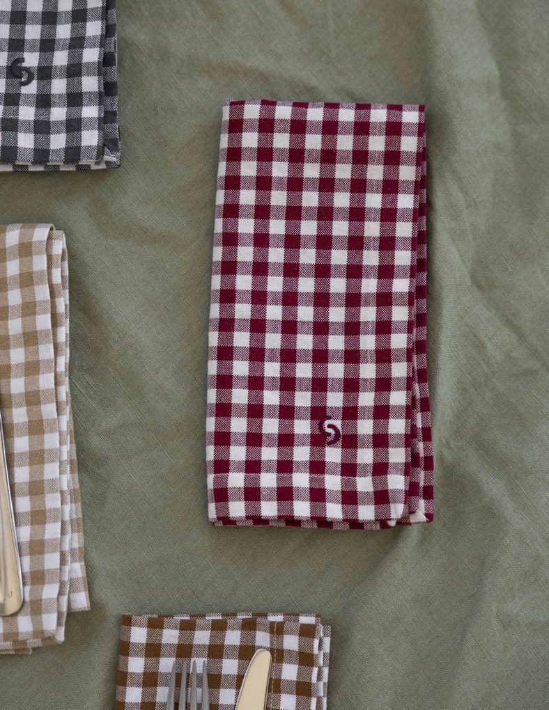 Storefactory Obrúsok z recyklovanej bavlny Rutan Red – sada 2 ks
