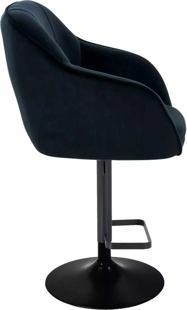 LuxuryForm DESIGN Barová stolička AVOLA VELUR na čiernom tanieri - čierna