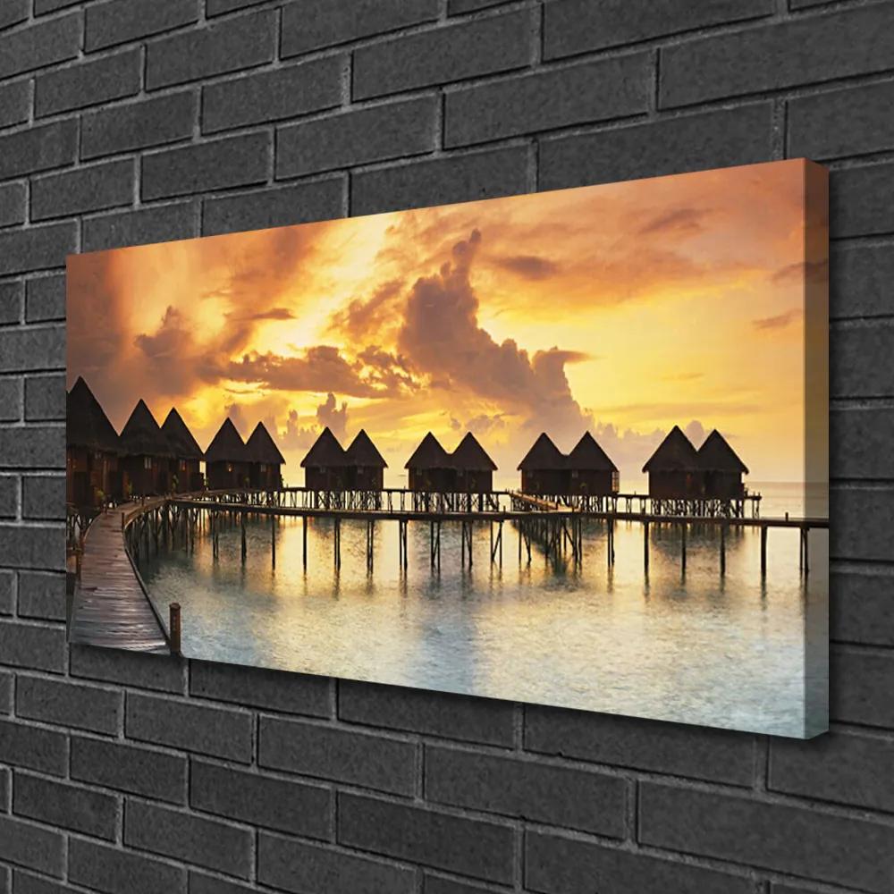 Obraz na plátne More prázdniny domky 140x70 cm