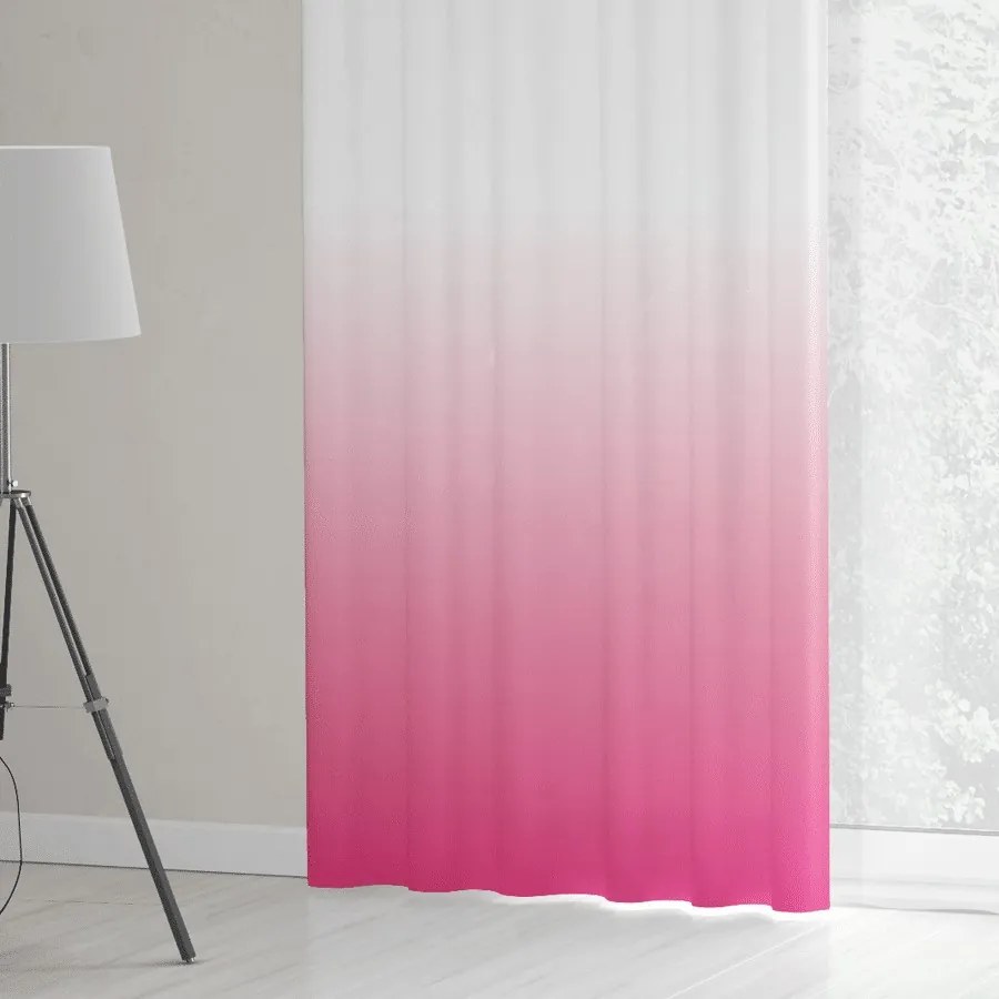 Moderné závesy šité na mieru bielo ružovej farby s trendy ombré efektom Šírka od 121 cm do 130 cm Tunel