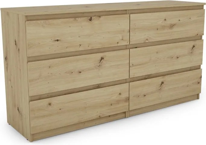 Široká komoda Carlos, dub artisan, 150 cm