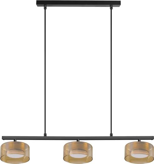 Brilagi - Závesný luster na lanku AURA LUX 3xGX53/30W/230V čierna/zlatá