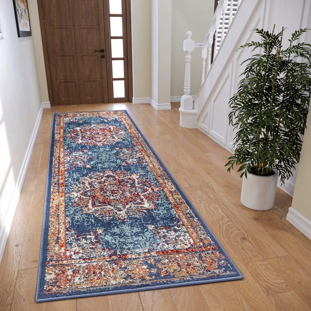 Tmavomodrý koberec behúň 80x240 cm Orient Maderno – Hanse Home
