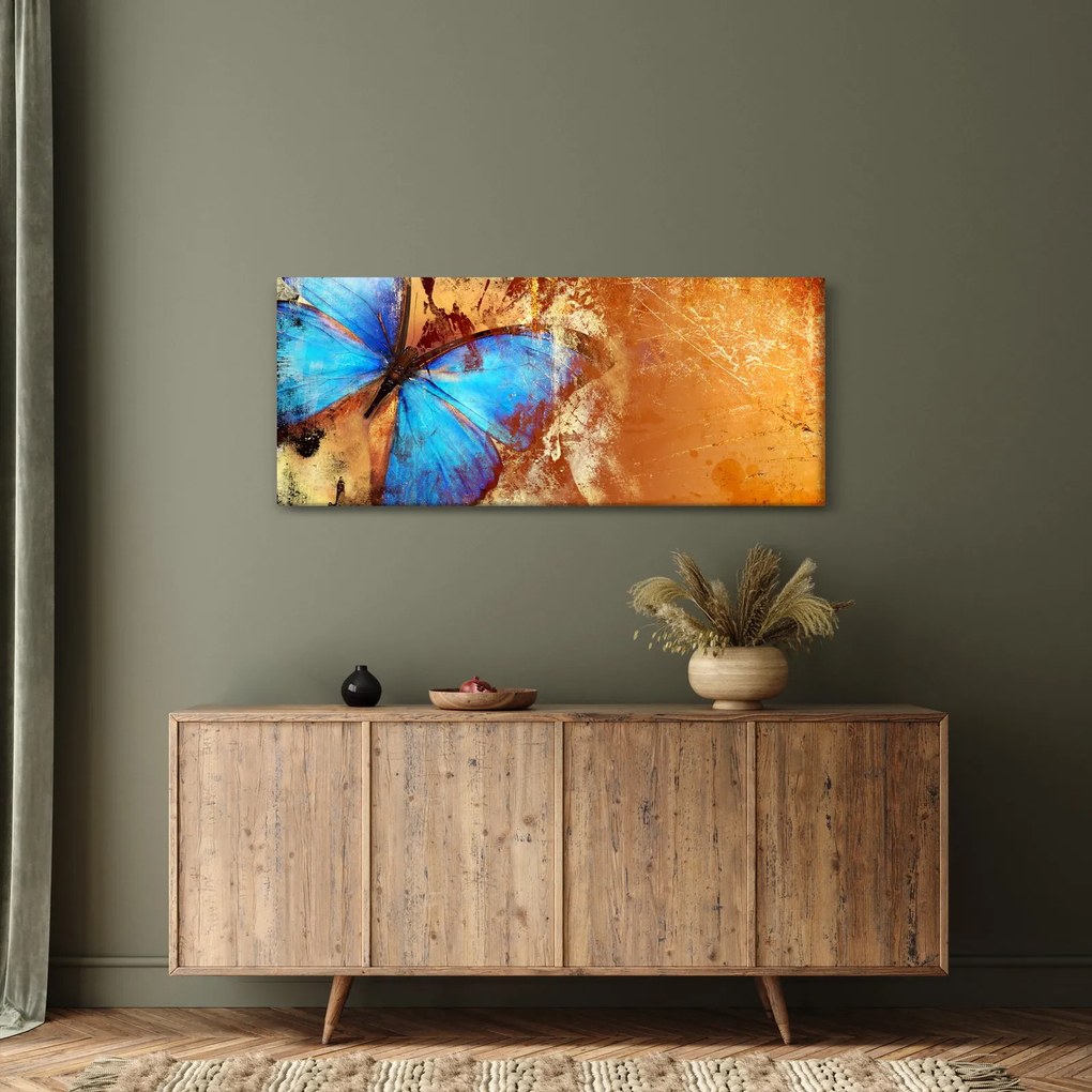 Obraz - Modrý motýľ (120x50 cm)