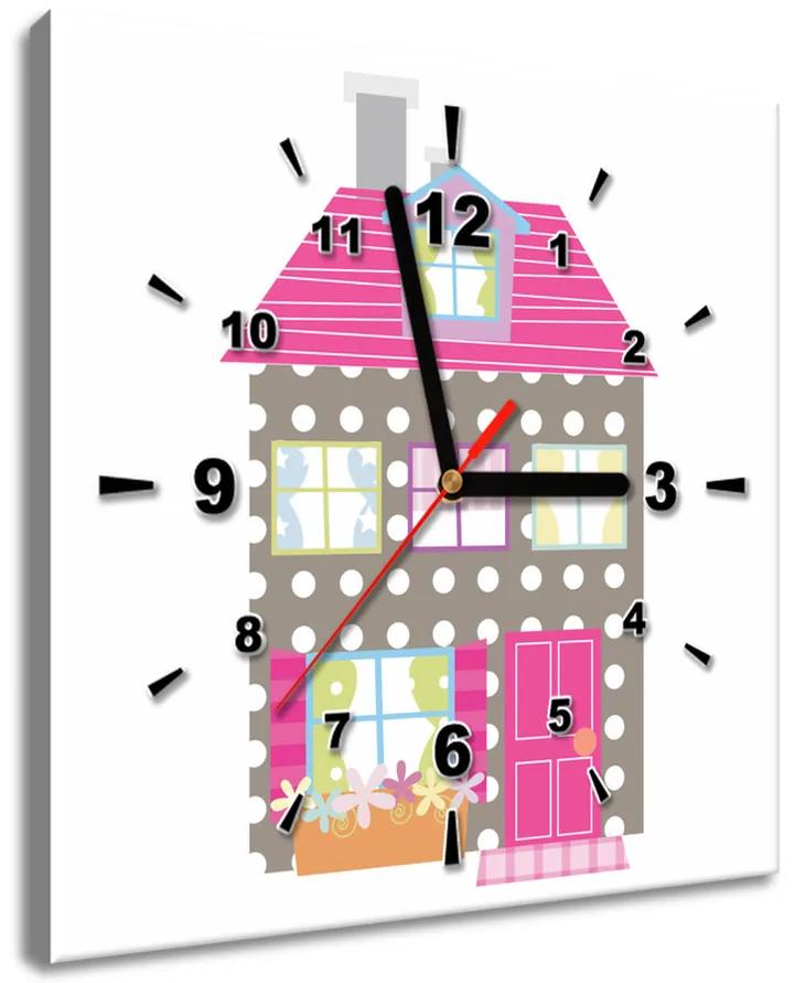 Gario Obraz s hodinami Bodkovaný domček Veľkosť: 30 x 30 cm
