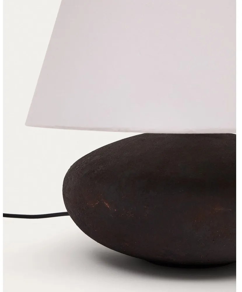 Čiernobiela stolová lampa s textilným tienidlom (výška 35 cm) Nessi – Kave Home