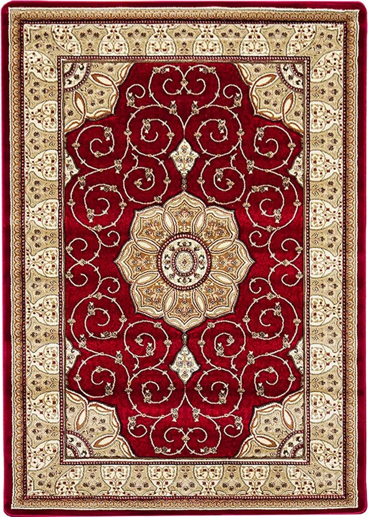 Koberec Adora 5792 červený – obdĺžnikový koberec s orientálnym vzorom Rozmer: 80x150 cm