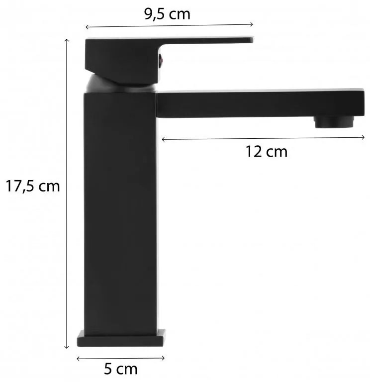 Erga Gappo, umývadlová batéria h-175, čierna matná, ERG-YKA-BU.GAPPO 24-BLK