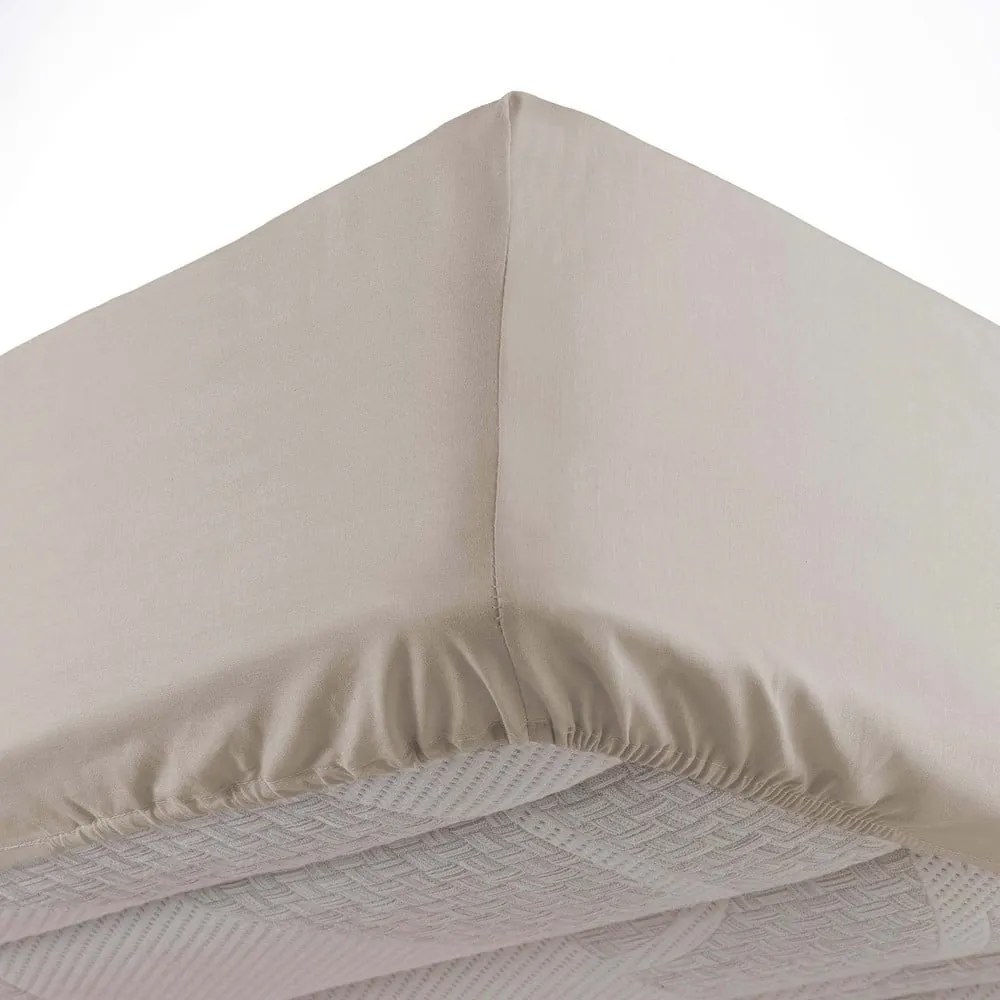 Béžová napínacia plachta z mikrovlákna 90x190 cm Oscar – douceur d'intérieur