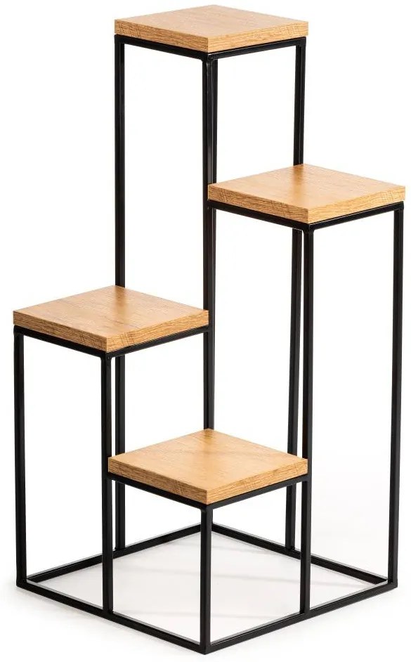 STOJAN NA KVETINÁČ KASKADA 70X34X34 CM ČIERNA/HNEDÁ