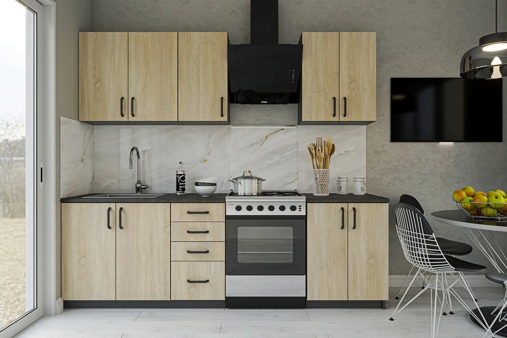 Moderná kuchyňa 180 RUBUS, dub Sonoma