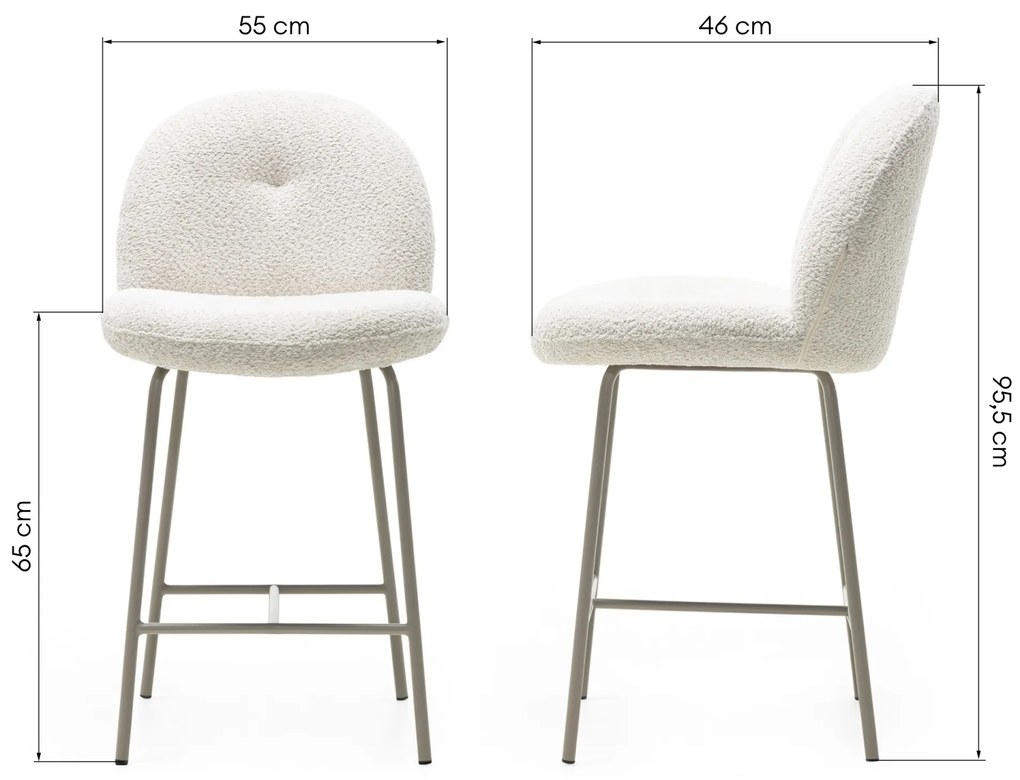 Čalouněná barová židle Fiori béžová