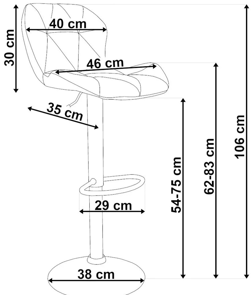 Barová stolička GORDON VELVET čierna/strieborná