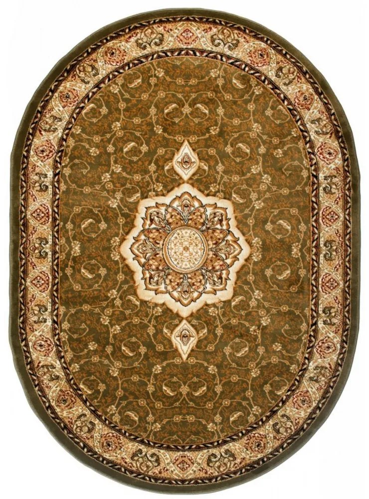 Kusový koberec klasický vzor 2 zelený ovál 200x300cm