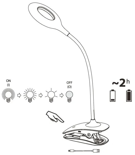 Eglo 97077 - LED Stmievateľná lampa s klipom CABADO 1xLED/3W/5V biela